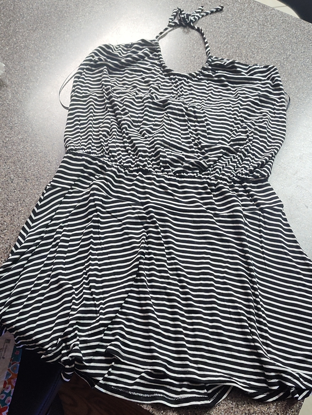 Urban Outfitters Black & White Striped Halter Dress